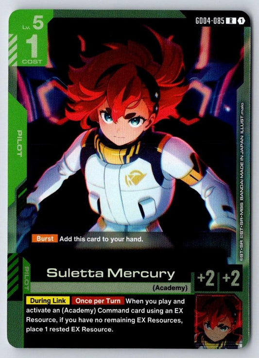 Suletta Mercury GD04-085 R Phantom Aria Gundam Holo Near Mint