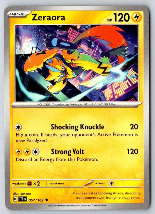 Zeraora 057/162 Uncommon Temporal Forces Pokemon Near Mint