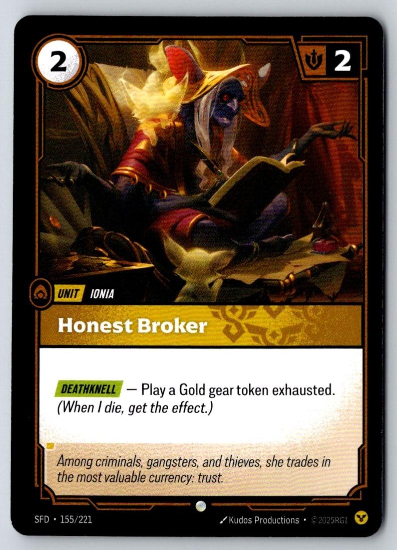 Honest Broker 155/221 Common Spiritforged Riftbound Near Mint