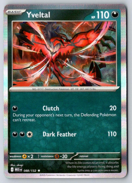 Yveltal 088/132 Rare Mega Evolution Pokemon Holo Near Mint