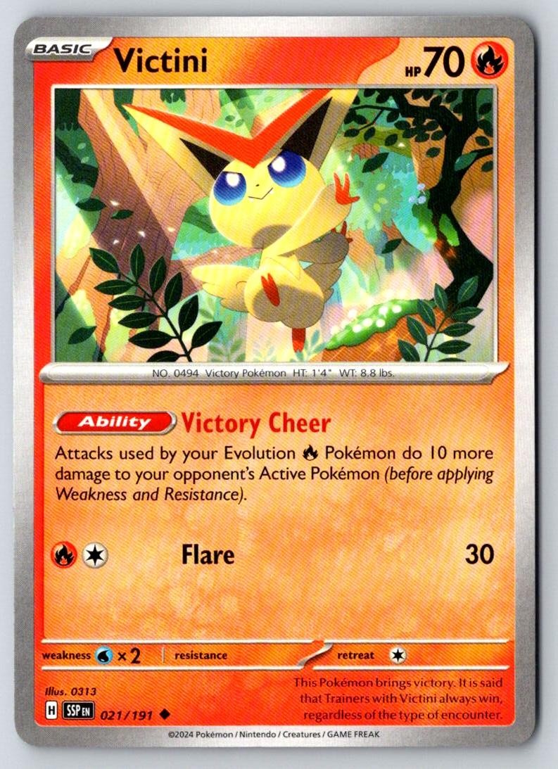Victini 021/191 Uncommon Surging Sparks Pokemon Near Mint