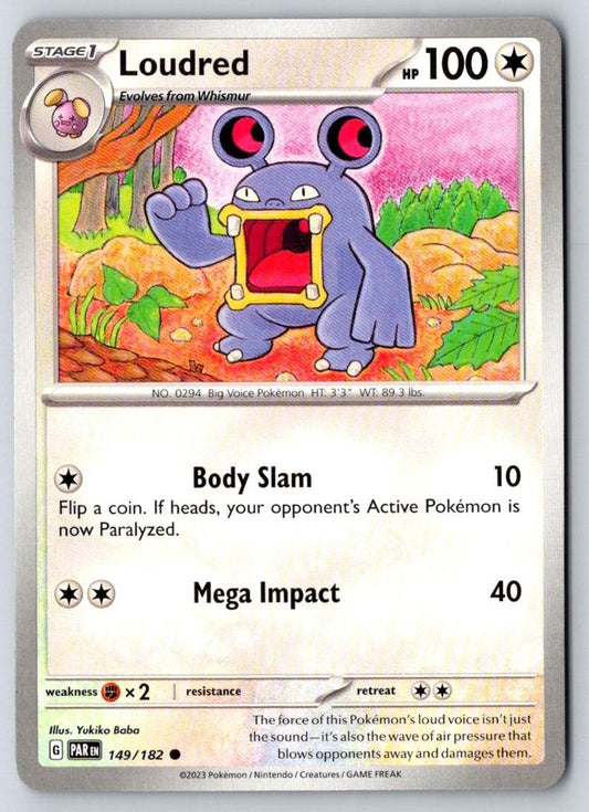 Loudred 149/182 Common Paradox Rift Pokemon Near Mint
