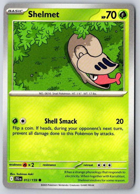 Shelmet 012/159 Common Journey Together Pokemon Near Mint