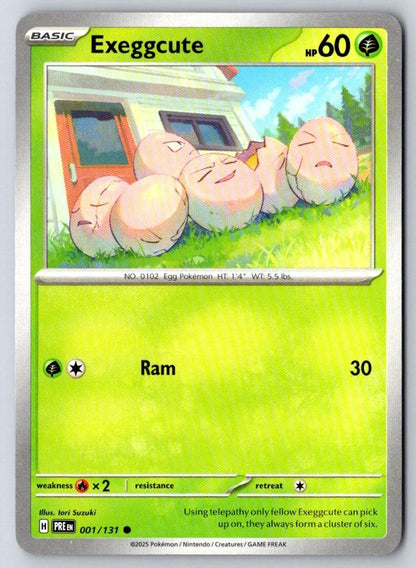 Exeggcute 001/131 Common Prismatic Evolutions Pokemon Near Mint