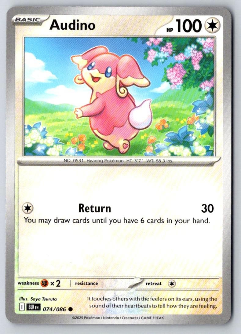 Audino 074/086 Common Black Bolt Pokemon Near Mint
