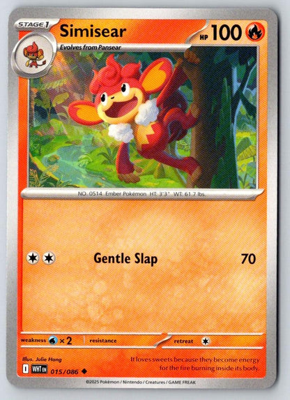 Simisear 015/086 Uncommon White Flare Pokemon Near Mint