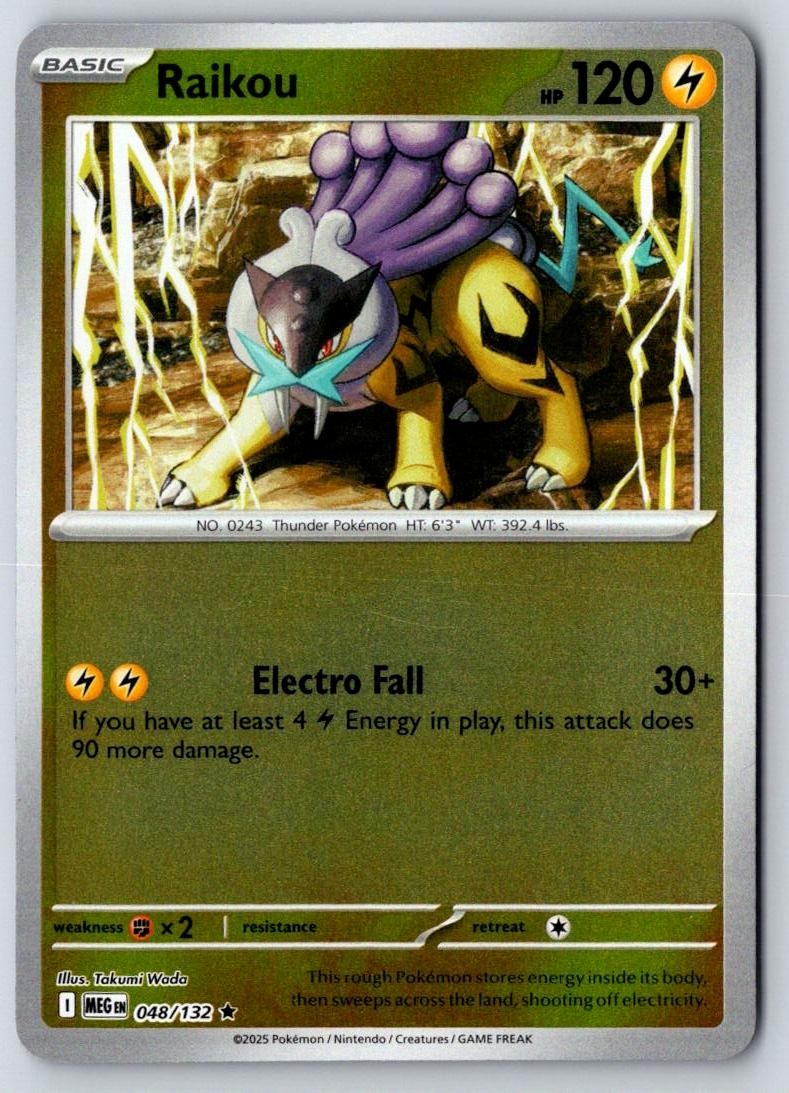 Raikou 048/132 Rare Mega Evolution Pokemon Holo Near Mint