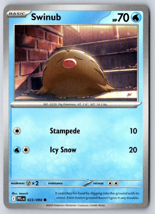 Swinub 023/094 Common Phantasmal Flames Pokemon Near Mint