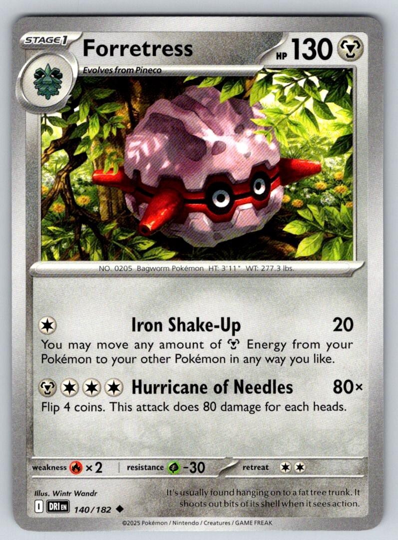 Forretress 140/182 Uncommon Destined Rivals Pokemon Near Mint