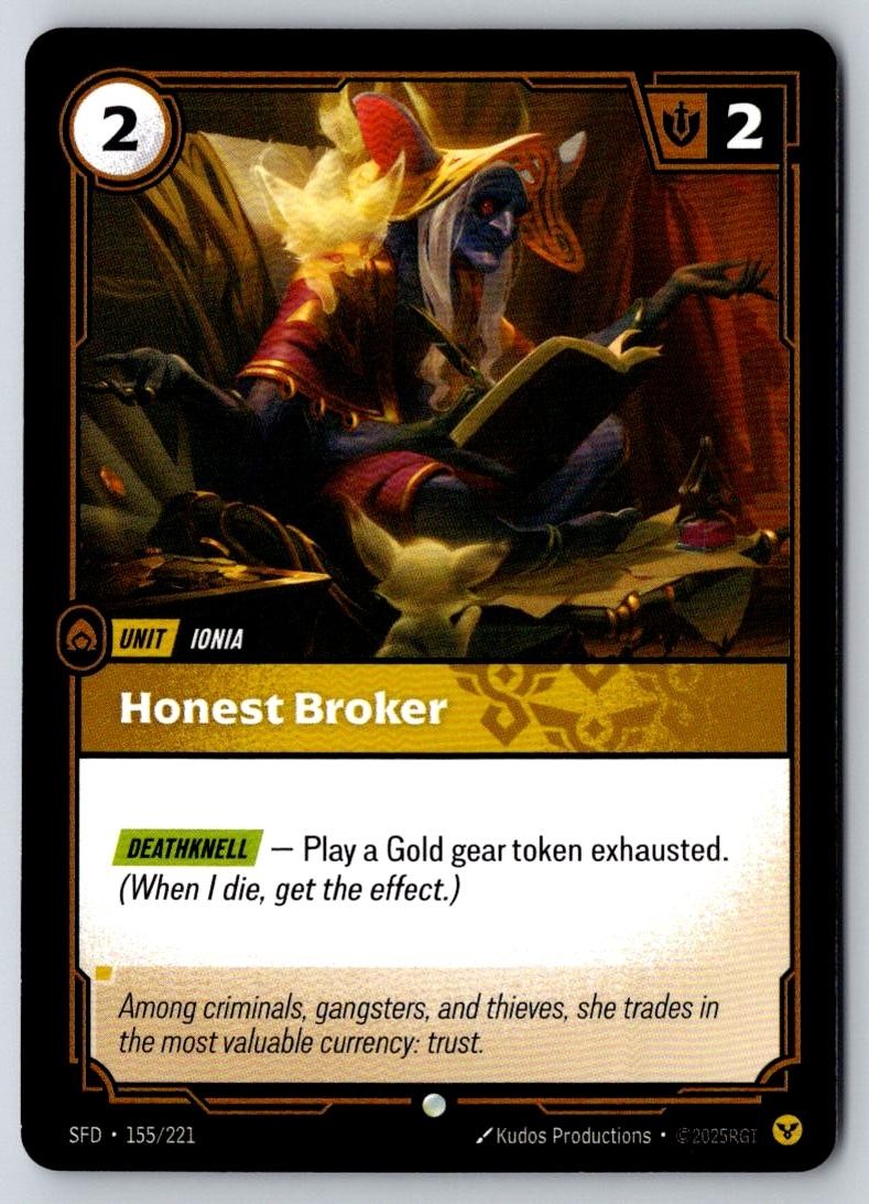 Honest Broker 155/221 Common Spiritforged Riftbound Near Mint