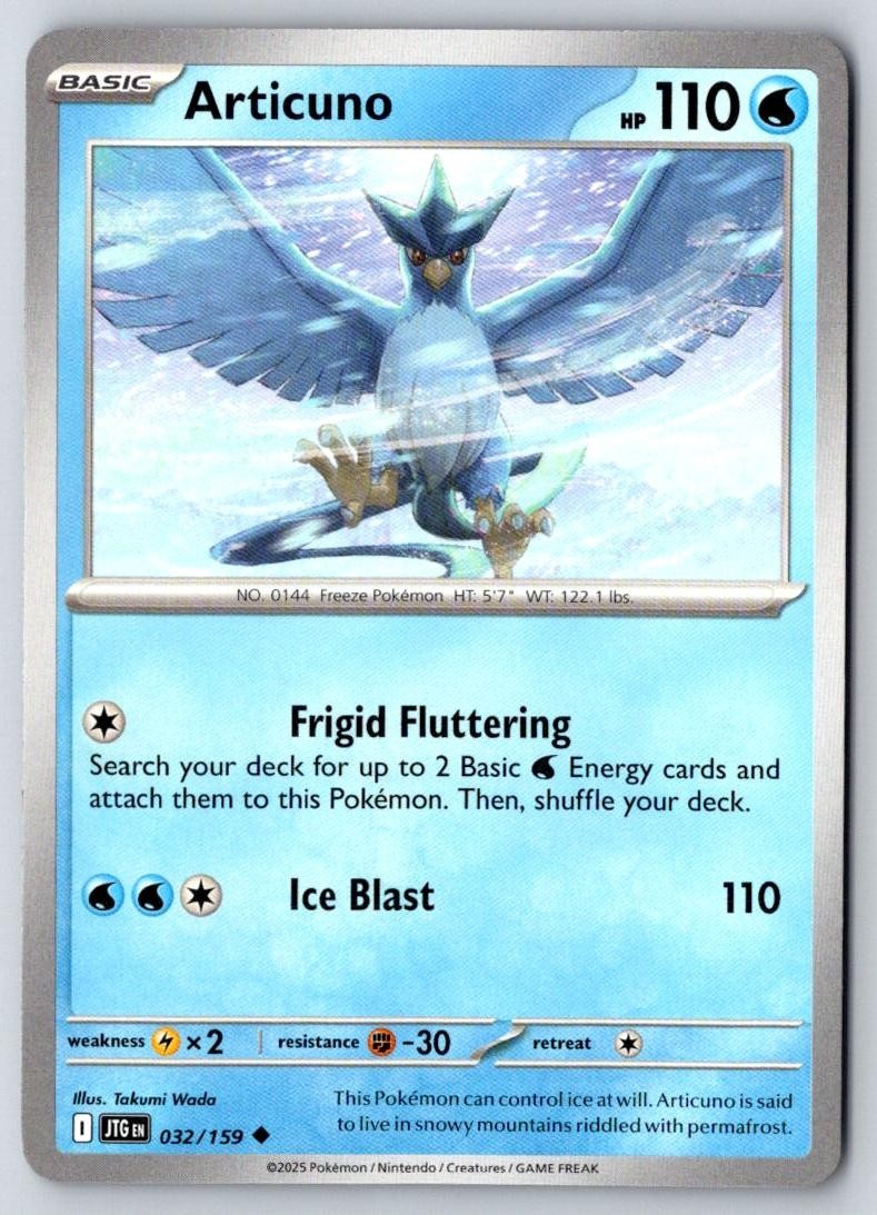 Articuno 032/159 Uncommon Journey Together Pokemon Near Mint