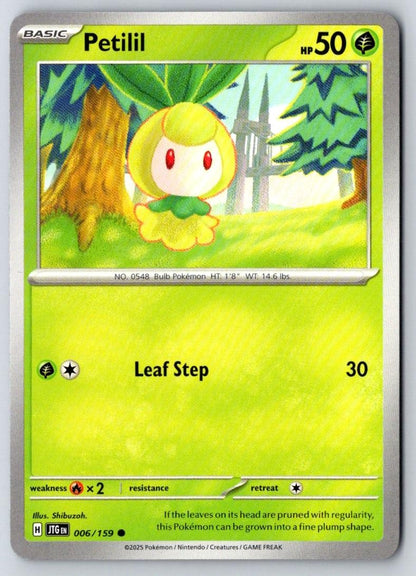 Petilil 006/159 Common Journey Together Pokemon Near Mint