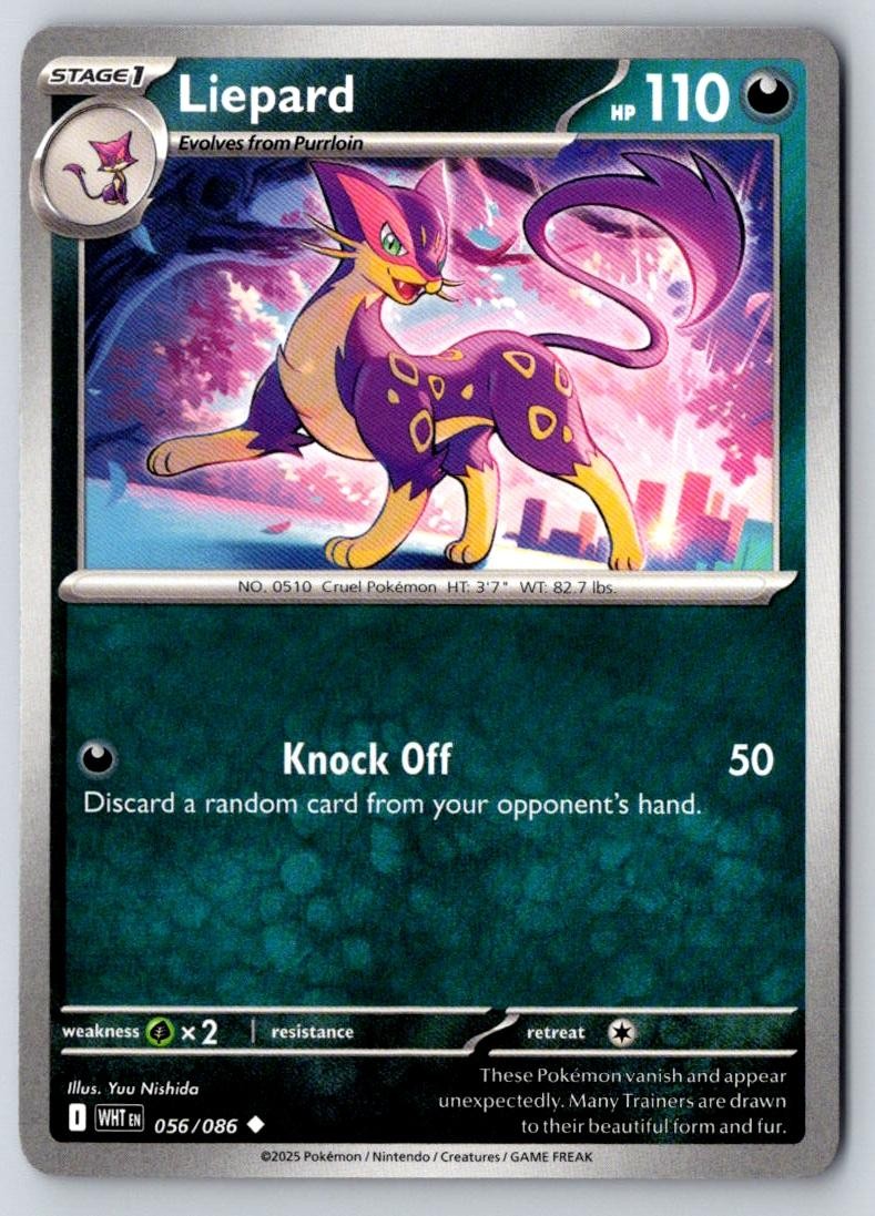 Liepard 056/086 Uncommon White Flare Pokemon Near Mint