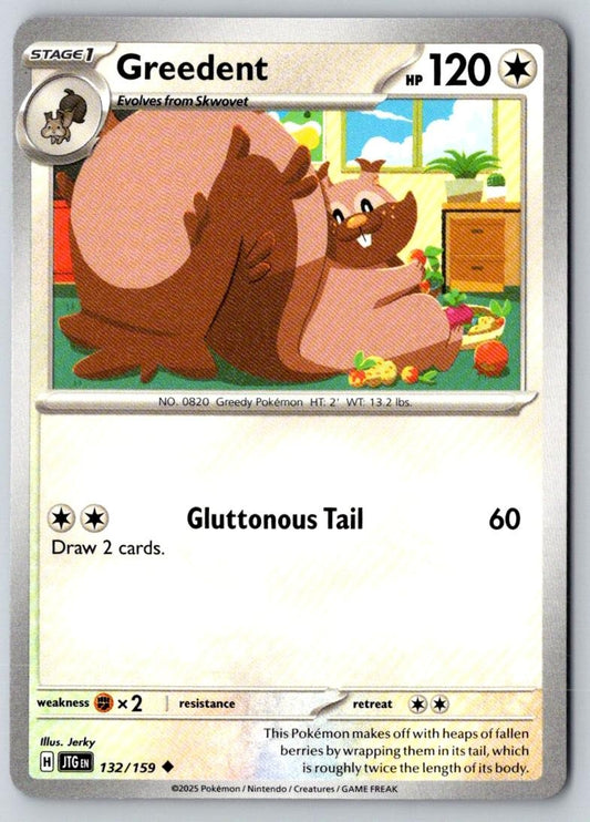 Greedent 132/159 Uncommon Journey Together Pokemon Near Mint