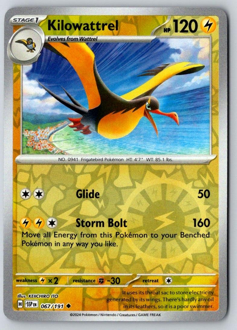 Kilowattrel 067/191 Uncommon Surging Sparks Pokemon Near Mint