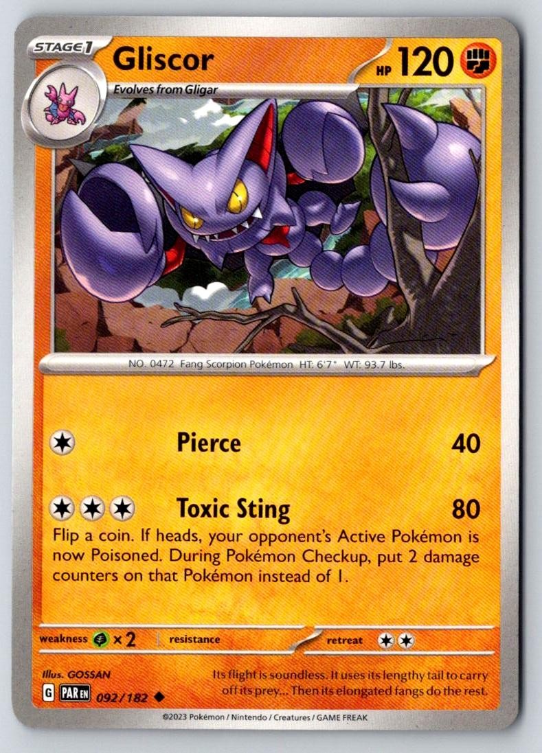 Gliscor 092/182 Uncommon Paradox Rift Pokemon Near Mint