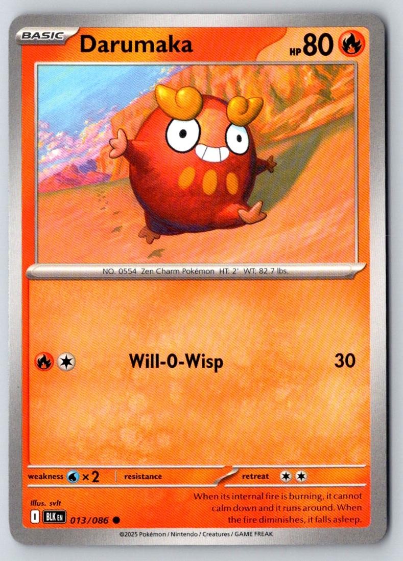 Darumaka 013/086 Common Black Bolt Pokemon Near Mint