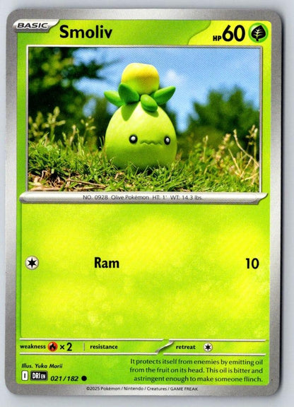 Smoliv 021/182 Common Destined Rivals Pokemon Near Mint