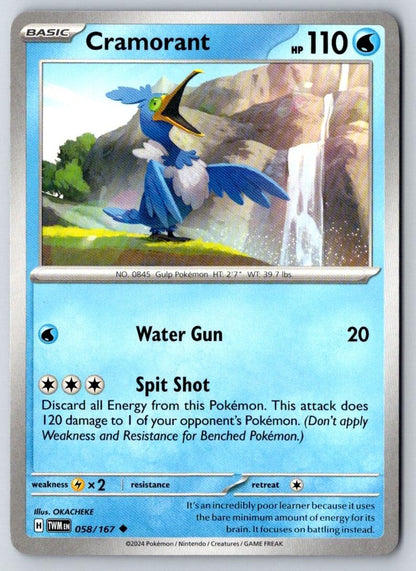 Cramorant 058/167 Uncommon Twilight Masquerade Pokemon Near Mint