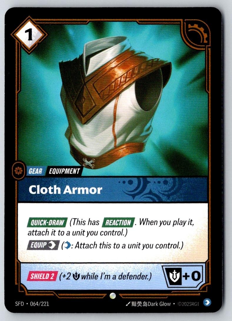 Cloth Armor 064/221 Common Spiritforged Riftbound Near Mint