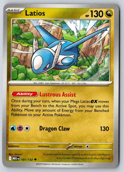 Latios 101/132 Uncommon Mega Evolution Pokemon Near Mint