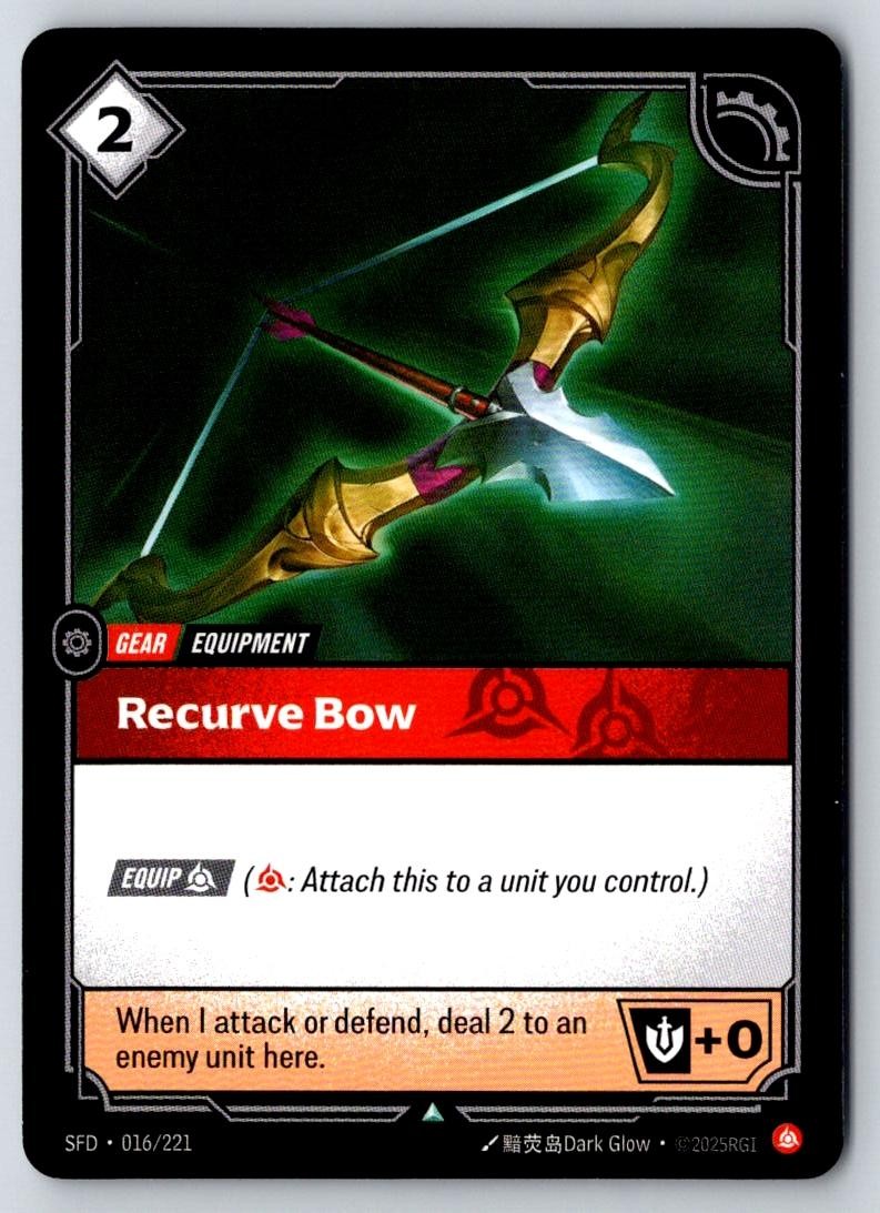 Recurve Bow 016/221 Uncommon Spiritforged Riftbound Near Mint
