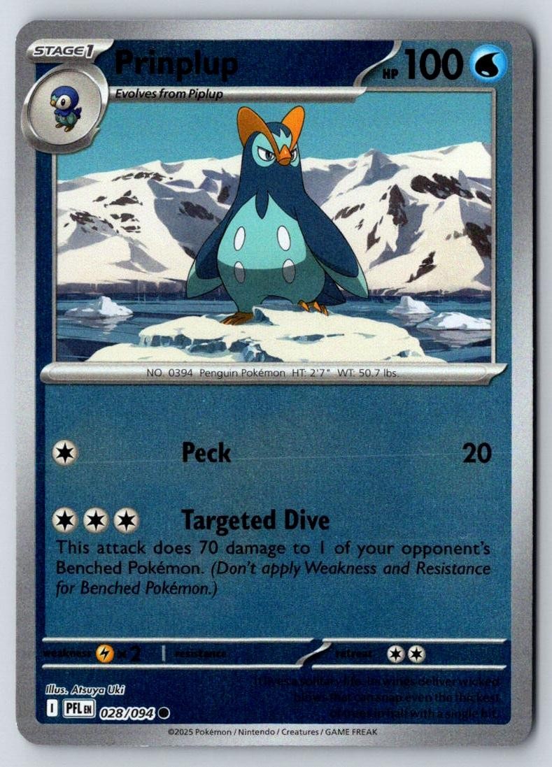 Prinplup 028/094 Common Phantasmal Flames Pokemon Near Mint