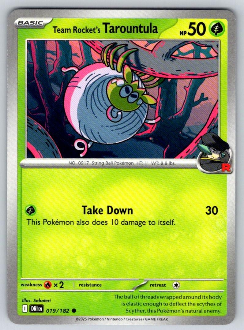 Team Rocket's Tarountula 019/182 Common Destined Rivals Pokemon Near Mint