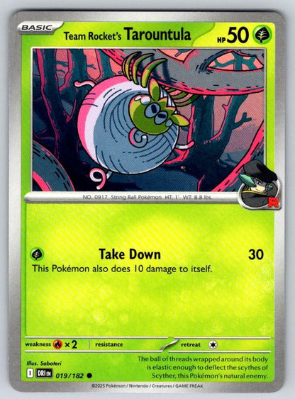 Team Rocket's Tarountula 019/182 Common Destined Rivals Pokemon Near Mint