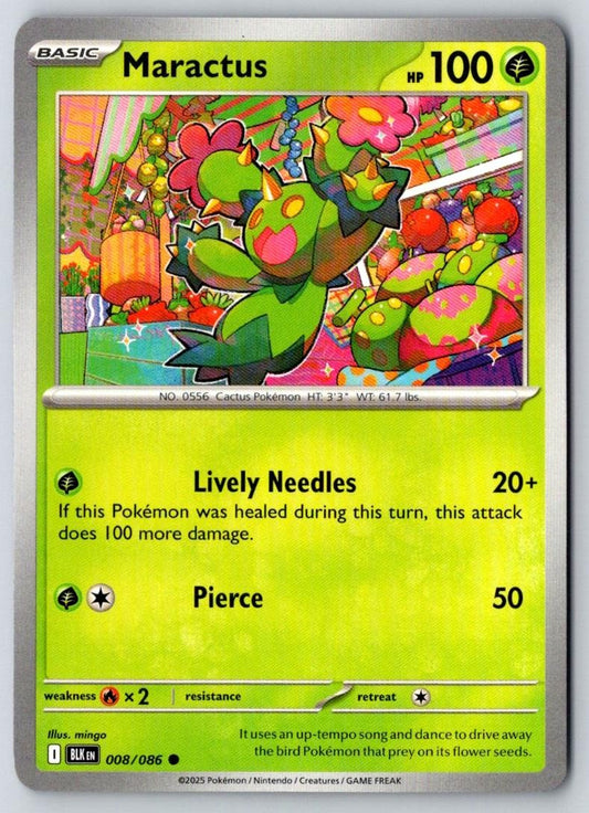 Maractus 008/086 Common Black Bolt Pokemon Near Mint
