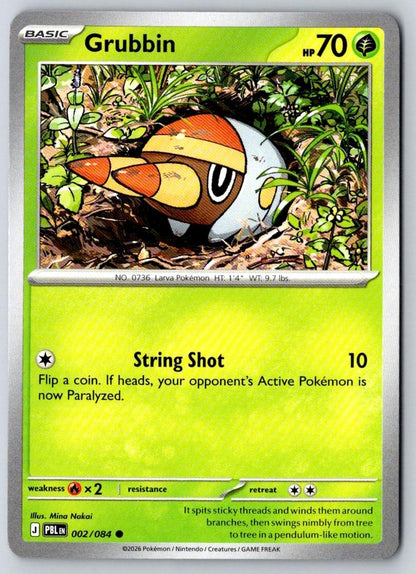 Grubbin 002/084 Common Pitch Black Pokemon Near Mint