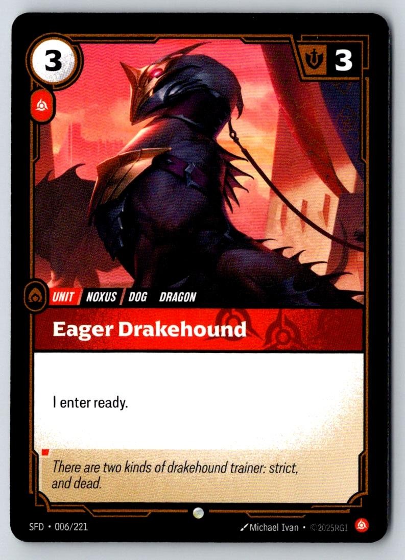 Eager Drakehound 006/221 Common Spiritforged Riftbound Near Mint