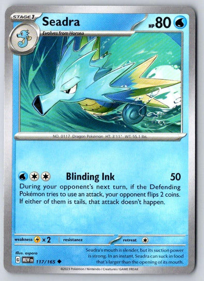 Seadra 117/165 Uncommon 151 Pokemon Near Mint