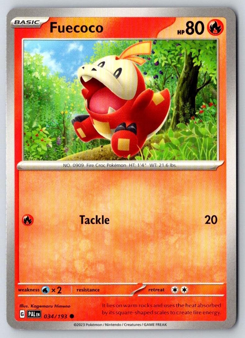 Fuecoco 034/193 Common Paldea Evolved Pokemon Near Mint