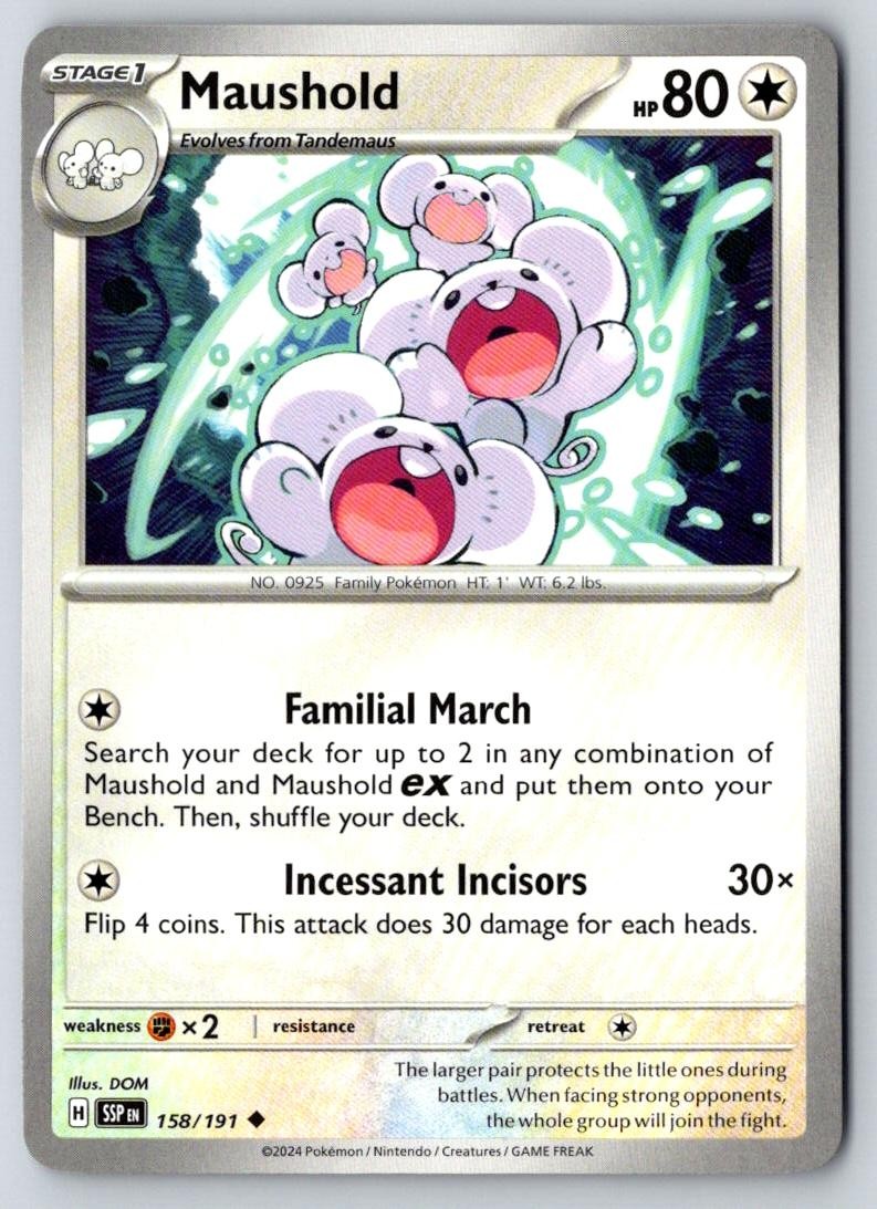 Maushold 158/191 Uncommon Surging Sparks Pokemon Near Mint