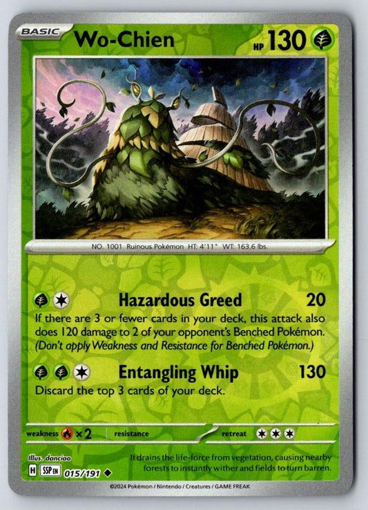 Wo-Chien 015/191 Uncommon Surging Sparks Pokemon Near Mint