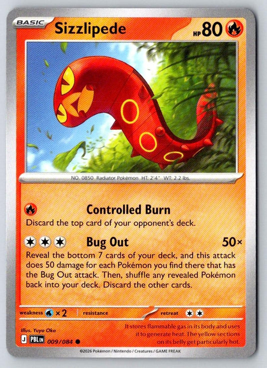 Sizzlipede 009/084 Common Pitch Black Pokemon Near Mint