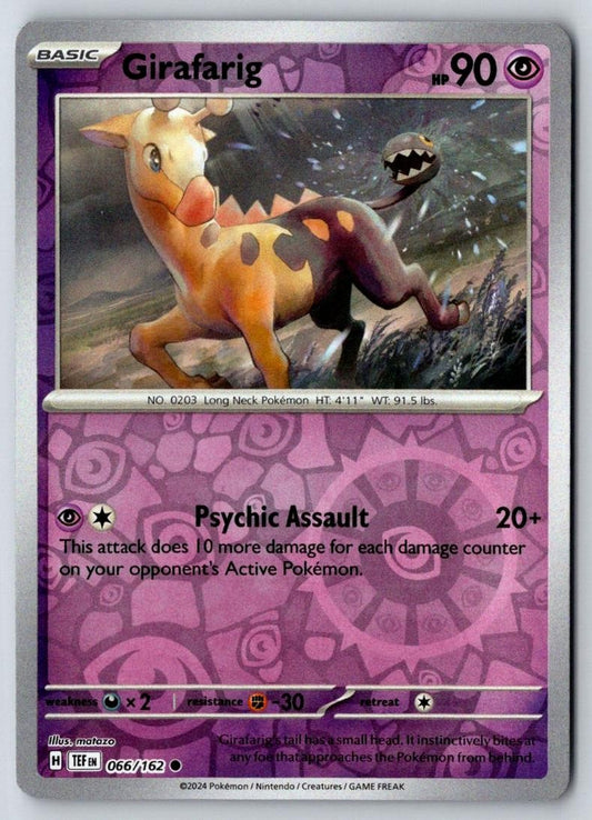 Girafarig 066/162 Common Temporal Forces Pokemon Near Mint