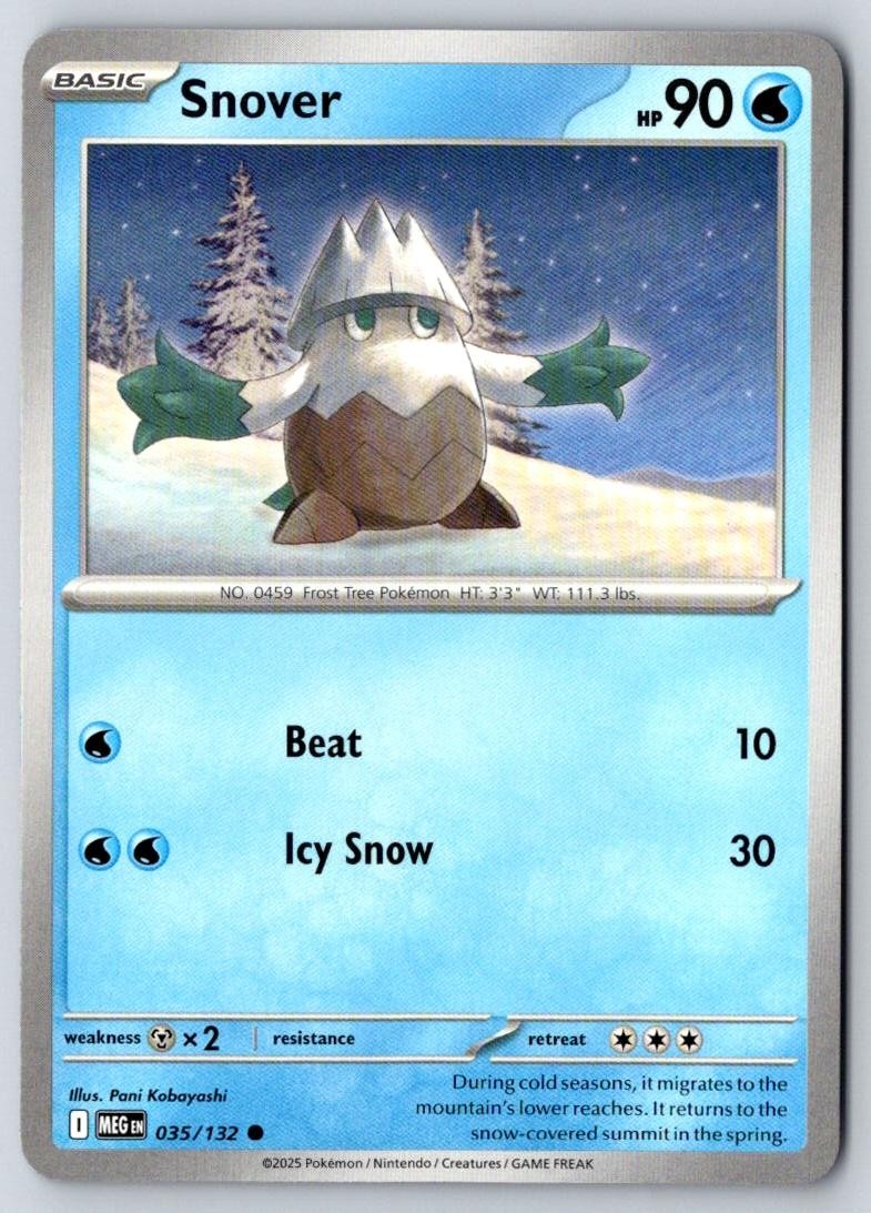 Snover 035/132 Common Mega Evolution Pokemon Near Mint