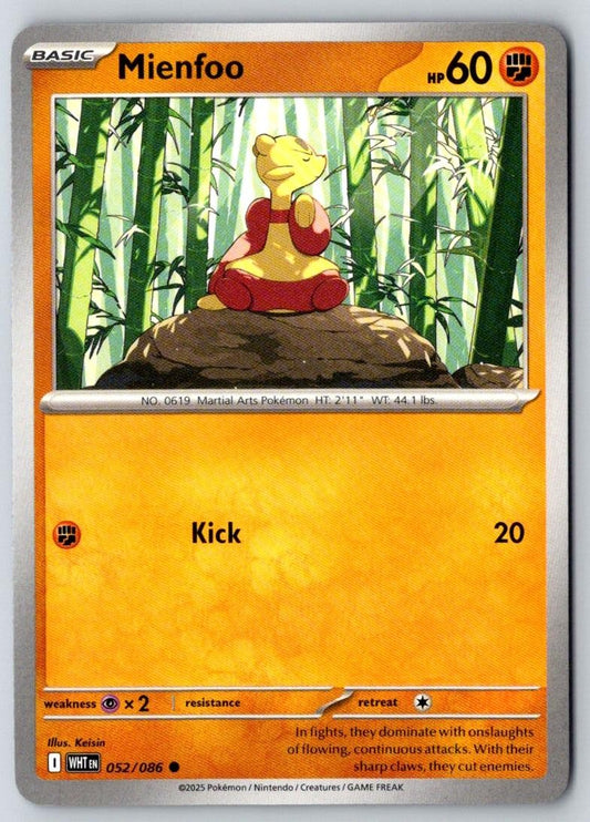 Mienfoo 052/086 Common White Flare Pokemon Near Mint
