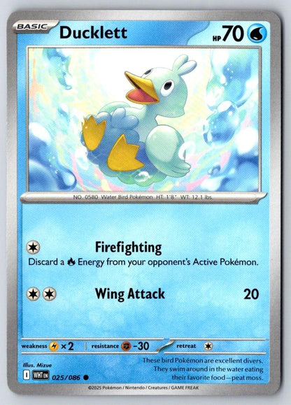 Ducklett 025/086 Common White Flare Pokemon Near Mint