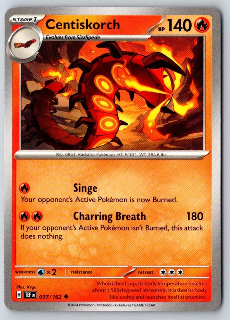 Centiskorch 037/162 Uncommon Temporal Forces Pokemon Near Mint