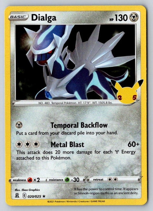 Dialga 020/025 Rare Celebrations Pokemon Holo Near Mint