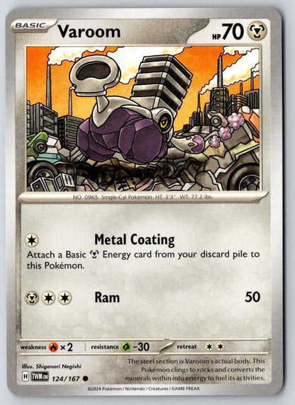 Varoom 124/167 Common Twilight Masquerade Pokemon Near Mint