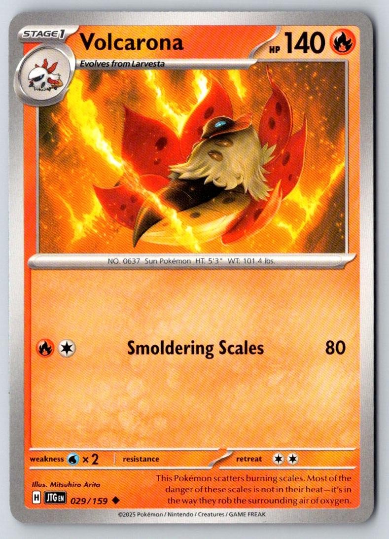 Volcarona 029/159 Uncommon Journey Together Pokemon Near Mint