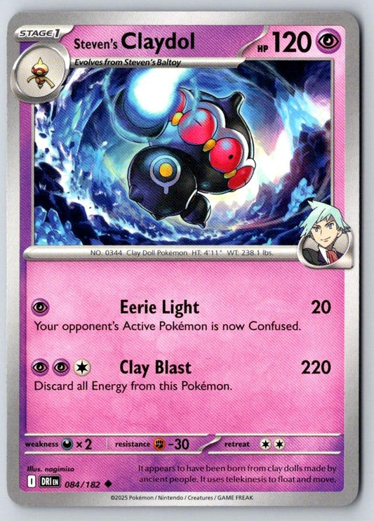 Steven's Claydol 084/182 Uncommon Destined Rivals Pokemon Near Mint