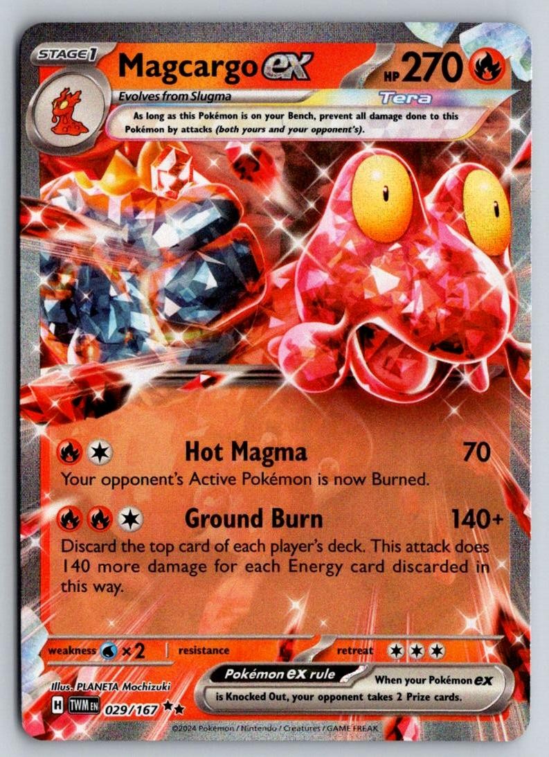 Magcargo ex 029/167 Double Rare Twilight Masquerade Pokemon Near Mint