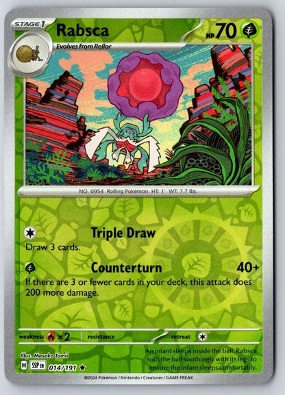 Rabsca 014/191 Rare Surging Sparks Pokemon Reverse Holo Near Mint