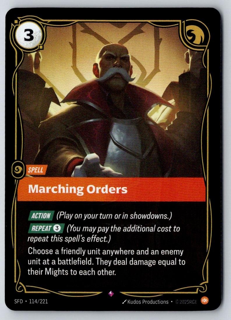 Marching Orders 114/221 Rare Spiritforged Riftbound Foil Near Mint