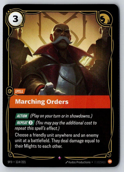 Marching Orders 114/221 Rare Spiritforged Riftbound Foil Near Mint